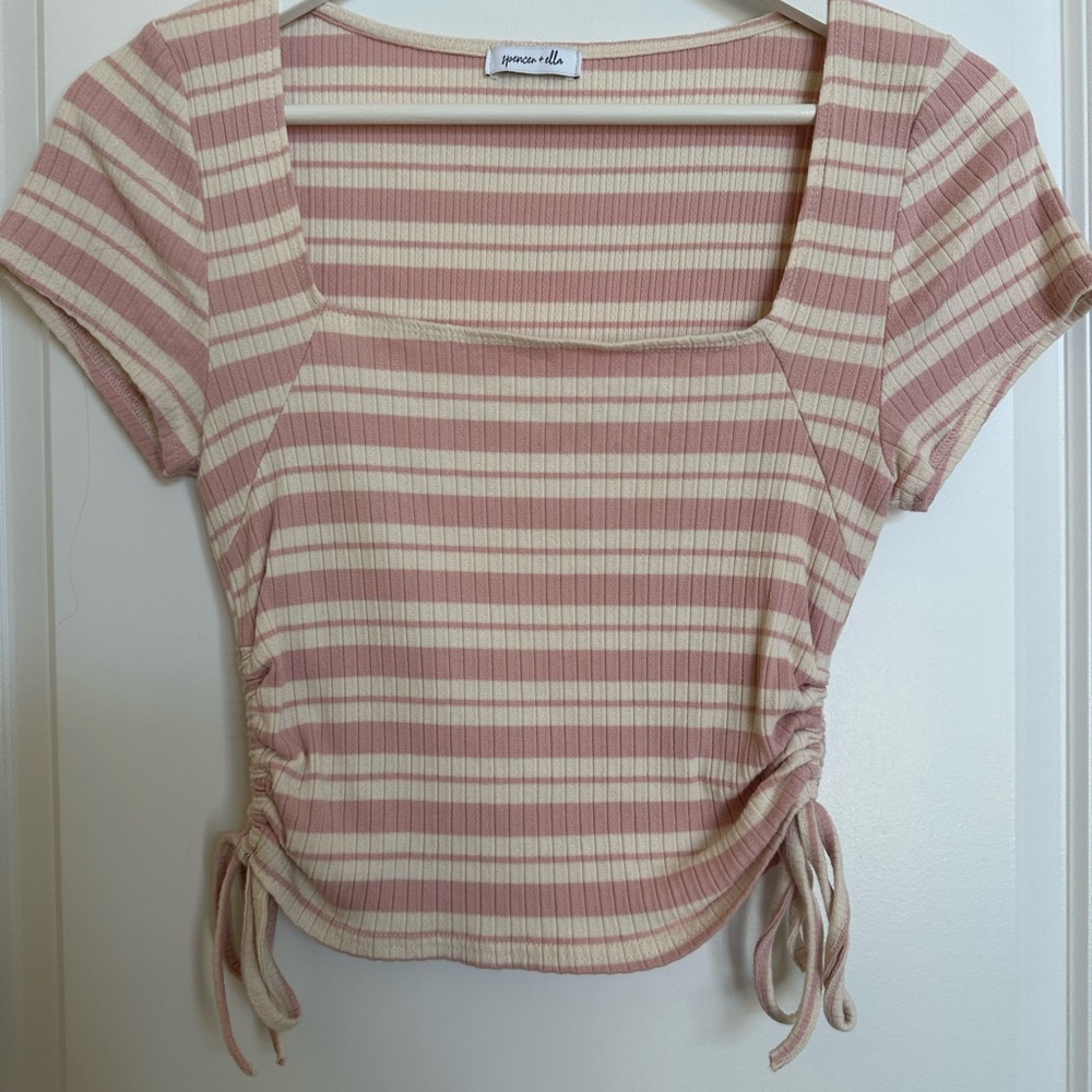 Pink Striped Women's Top